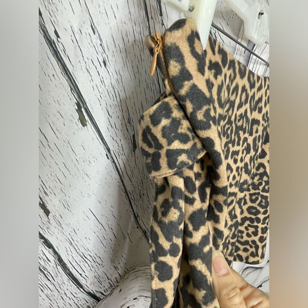 ZARA Leopard Skort Waist Tie Animal Print Shorts M - Picture 6 of 11